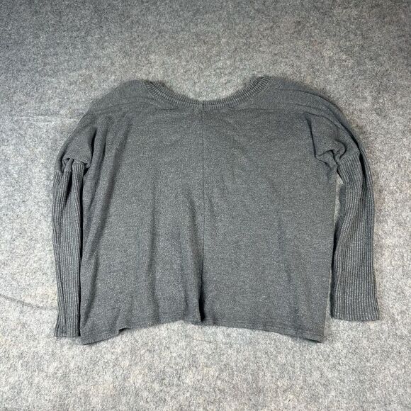 JOHNNY WAS CALME Sweater Womens XS Tunnel Drawstring Crop Gray Loungewear Cozy - Picture 5 of 7